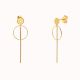 Bar and Hoop Earrings â€“ Gold Plated Geometric Long Earrings | Modern Minimalist Jewelry